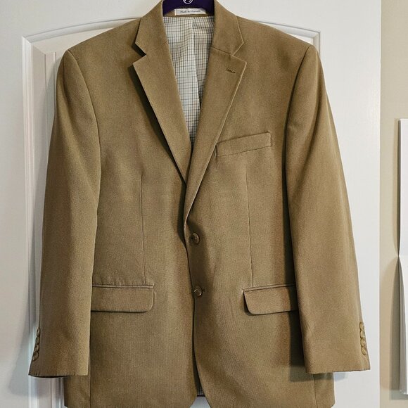 Men's Lauren Ralph Lauren Khaki Tan‎ Blazer Jacket Size 40S - Picture 1 of 9